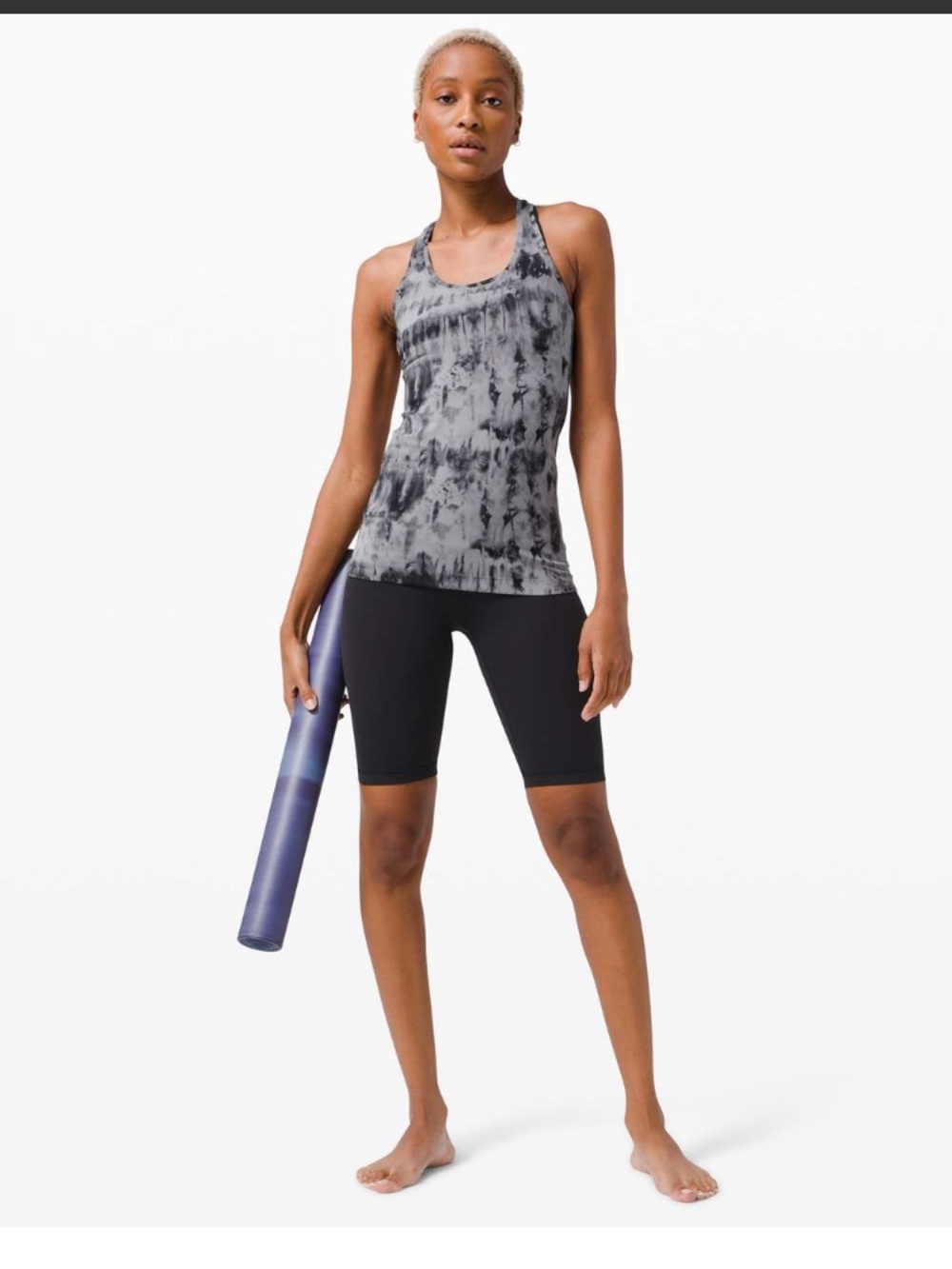 Lululemon- Sz 10/12-  Dark Chrome Black Multi- Cool Racerback II *Nulu- Game Day
